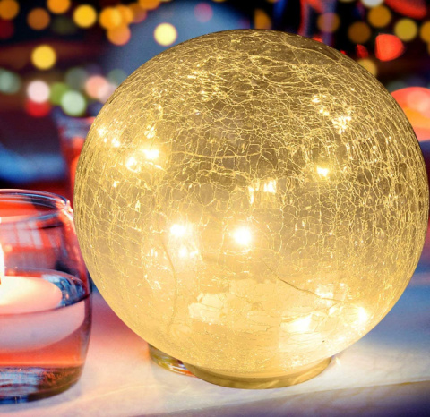 Oświetlenie słoneczne LED kula szklana 12,5cm szer solar