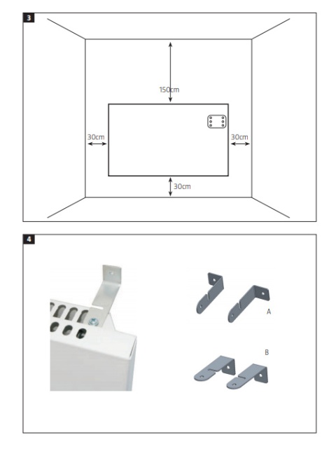 Grzejnik elektryczny ścienny biały 1200W termostat pilot