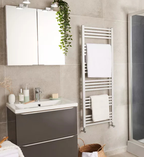 Grzejnik łazienkowy HALFA1 biały 128x45cm