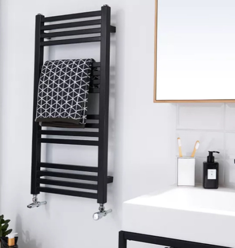 Grzejnik łazienkowy biały LOYA czarny 80 x 43 cm