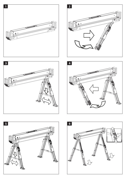 Kobyłka regulowana robocza STRONG 108x44x82 cm 590kg