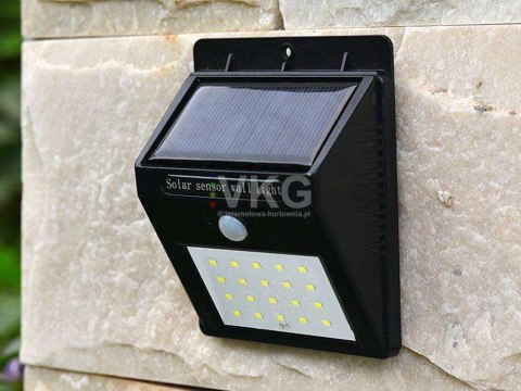 LAMPA SOLAR 20 LED czujka ruchu wejście kinkiet ściana