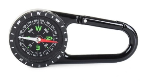 Kompas kieszonkowy turystyczny busola karabińczyk   