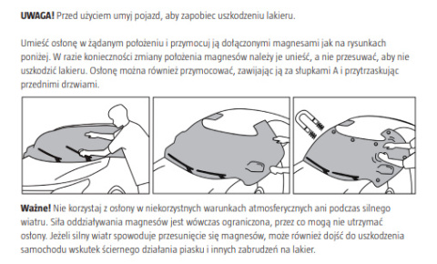 Osłona samochodawa szron słońce 270cm 94 cm szyba