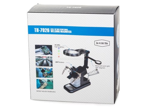 LUPA TRZECIA RĘKA 10 LED SMD UCHWYT LUTOWANIA 25x