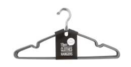 Wieszak ubranie 10szt szary matal guma spodnie 44cm