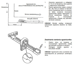 Ogranicznik okienny wietrzenie zabezpiecz okno przeciag