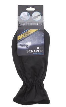 Skrobaczka szyb mróz auto rękawica polar czarna 