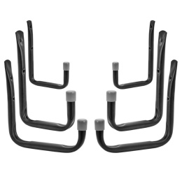 Zestaw 6 wieszaków garażowych czarne każdy do 35kg