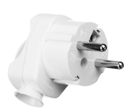 Wtyczka uziemieniem biała pierścień uchwyt kompaktowy ideał