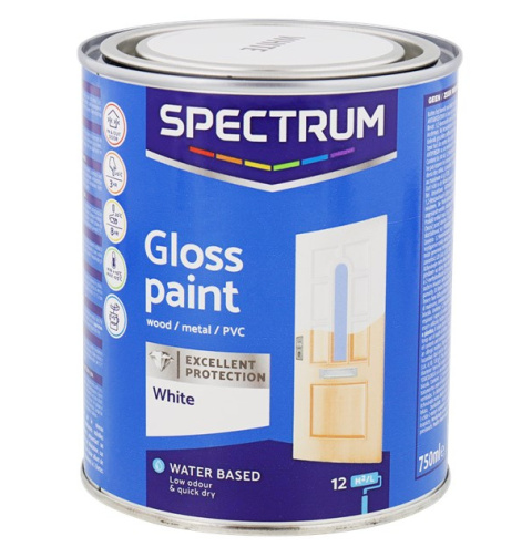 Lakier akrylowy biała 0,75L White PREMIUM wodna połysk