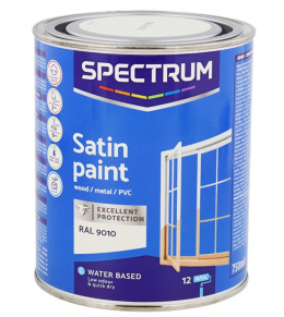 Lakier akrylowy biała 0,75L White satin wodna RAL 9010