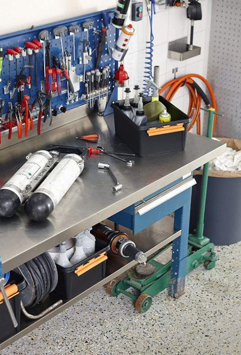 Skrzynia warsztat TRWAŁA zamykana 32l klamry do 80kg -30 do 90 stopni