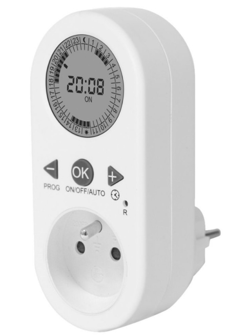 Wyłącznik dobowy grzejniki czajnik żelazko światełka LCD