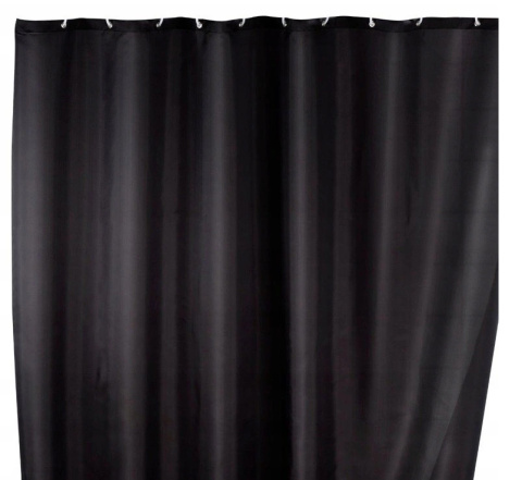 Zasłona prysznicowa BLACK 180x200 cm poliester czarna