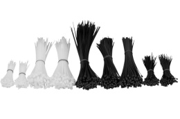 Zestaw 1000szt opasek ściągaczy tryt nylon BLACK WHITE