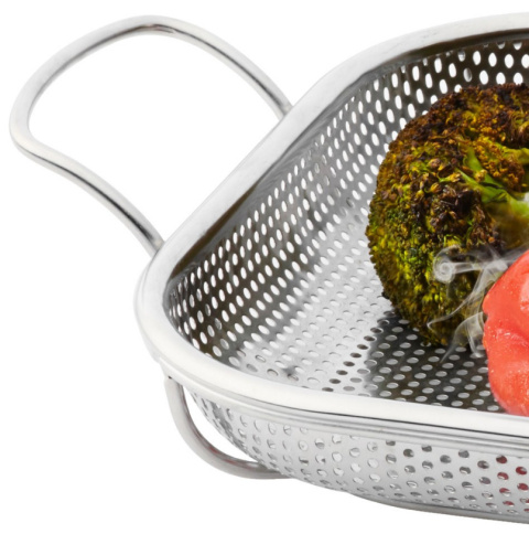 Tacka stalowa na szaszłyki grill pieczenie 45cm 28cm