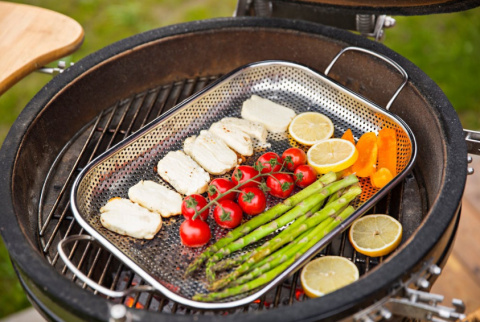 Tacka stalowa na szaszłyki grill pieczenie 45cm 28cm