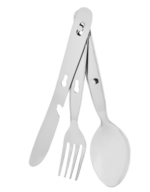 Zestaw metal sztućce kamping niezbędnik nóż widelec łyżka