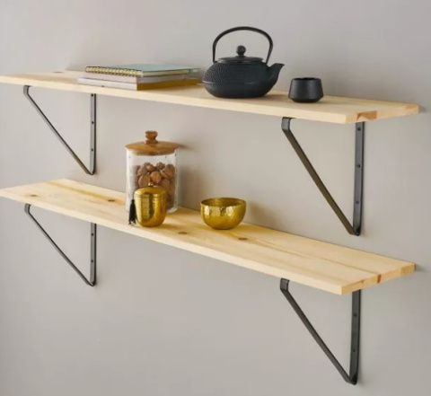 Półka deski sosna bez sęków 80x1,8x30cm drewno natura klejona