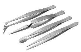 Precyzyjne pęsety 4szt komplet nierdzewne stalowe