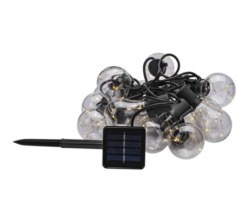 Światełka 15 lamp Solarna BULB LED 4,8m czujka zmierzchu łańcuch świetlny