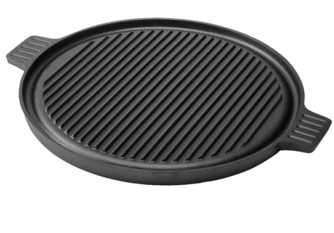 Grill płyta żeliwna dwustronna 43cm na ognisko szczotka