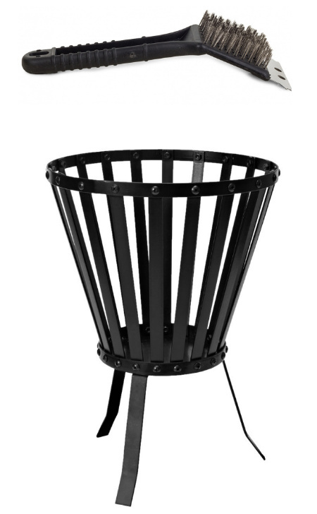 Drewno palenisko ogniskowe legal 51cm stal szczotka