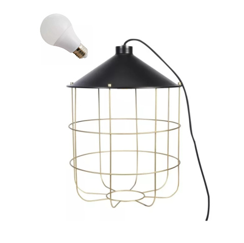 LED Lampa stołowa JULES loft E27 czarna metal