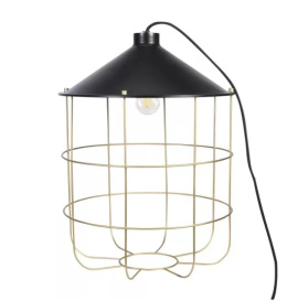 LED Lampa stołowa JULES loft E27 czarna metal