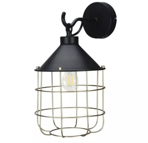 LED Kinkiet JULES loft E27 czarna metal lampa
