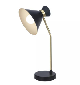 LED Lampa biurkowa EVE E27 45cm czarna złota regulowana