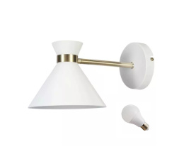 LED Lampa ścienna kinkiet EVE 30cm E27 biała złota mat