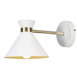 LED Lampa ścienna kinkiet EVE 30cm E27 biała złota mat