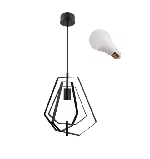 LED Lampa wisząca AURORA E27 35cm czarna