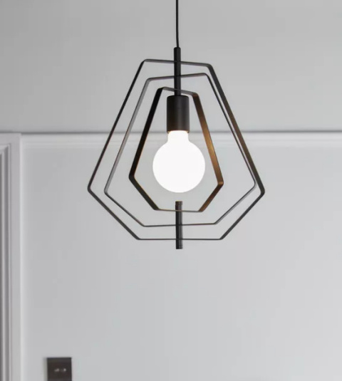 LED Lampa wisząca AURORA E27 35cm czarna