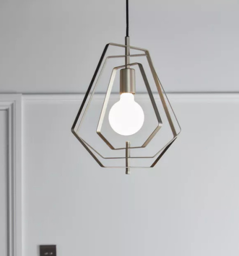 LED Lampa wisząca AURORA E27 35cm srebrna