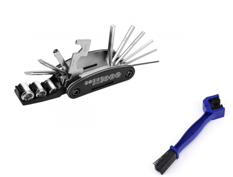 Zestaw Kluczy 16w1 do roweru imbusowe Szczotka łańcuch   