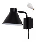 LED Lampa ścienna kinkiet Brook E27 czarna mat metal