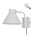 LED Lampa ścienna kinkiet Brook E27 biała mat metal
