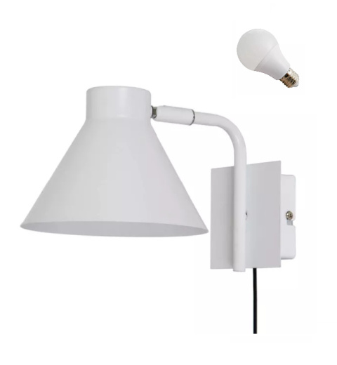 LED Lampa ścienna kinkiet Brook E27 biała mat metal