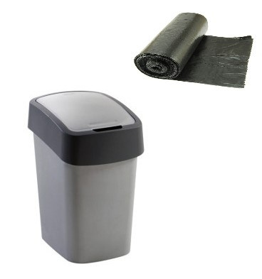 Kosz śmieci kubeł segracja śmieci 10l szary Worki