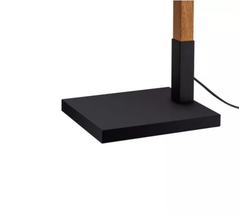 LED Lampa biurkowa LINDA E27 48cm czarna drewno regulowana