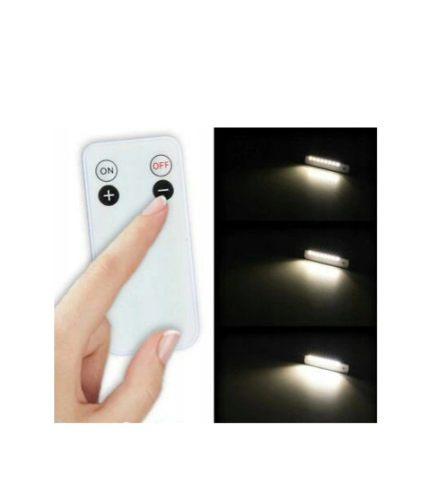 LED Lampka podszafkowa LED sciemnialna pilot 3xAAA Tealighty 