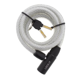 Zapięcie długie 2 klucze 180cm linka skuter rower Szczota biała