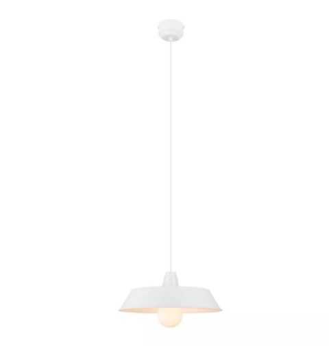 LED Lampa wisząca ALBERT 38cm E27 biała metalowa