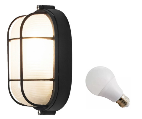 LED Lampa ALUMINIOWA BLACK kinkiet IP44 E27 czarna