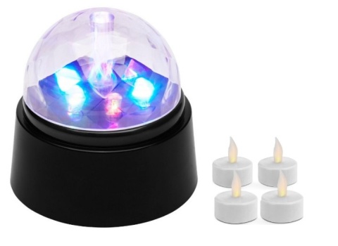 LED Lampa UFO disco obrotowa rgb tealight4  