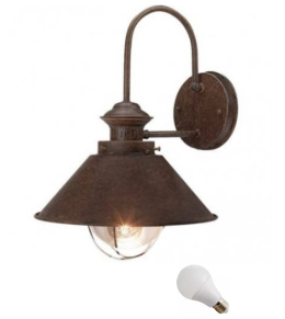 LED Lampa latarnia Bronze kinkiet IP23 brązowa rdzawa