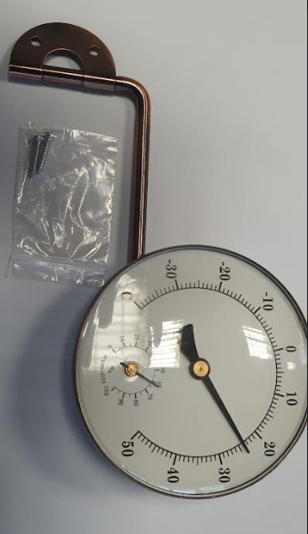 Wilgotnościomierz analogowy z termometrem stal szlachetna  